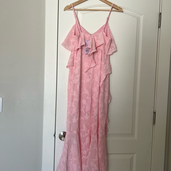 Pink Ruffled Midi Dress - Picture 3 of 7